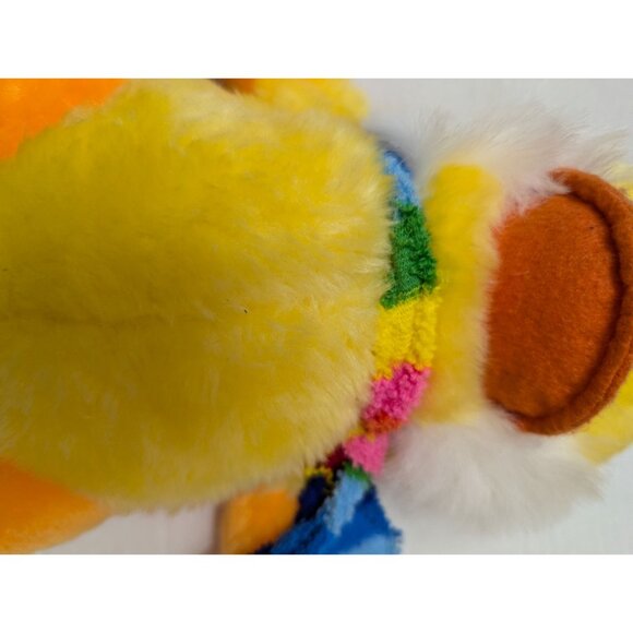 Cuddle Wit Duck Easter Cuddlers yellow orange rainbow scarf 13" stuffed toy VTG - Picture 4 of 9